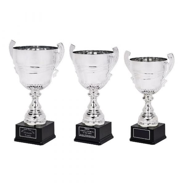 Large Silver Presentation Cup on Black Base
