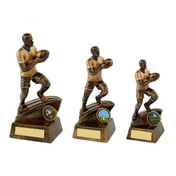 Gold Mens Rugby Figure Trophy