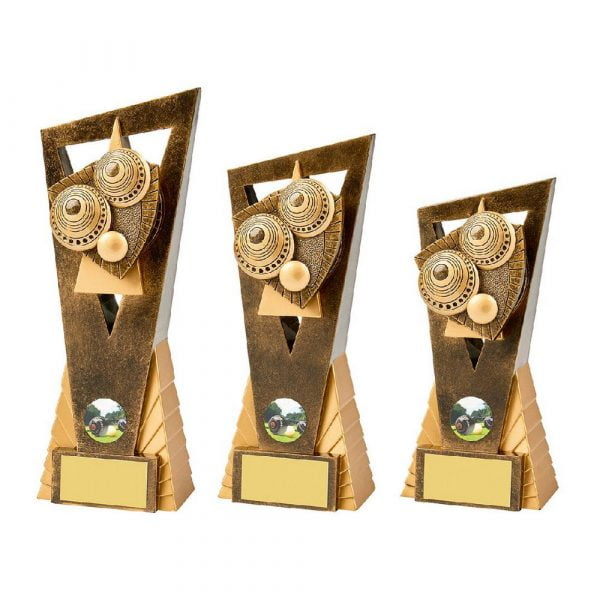 Antique Gold Lawn Bowls Edge Resin Award