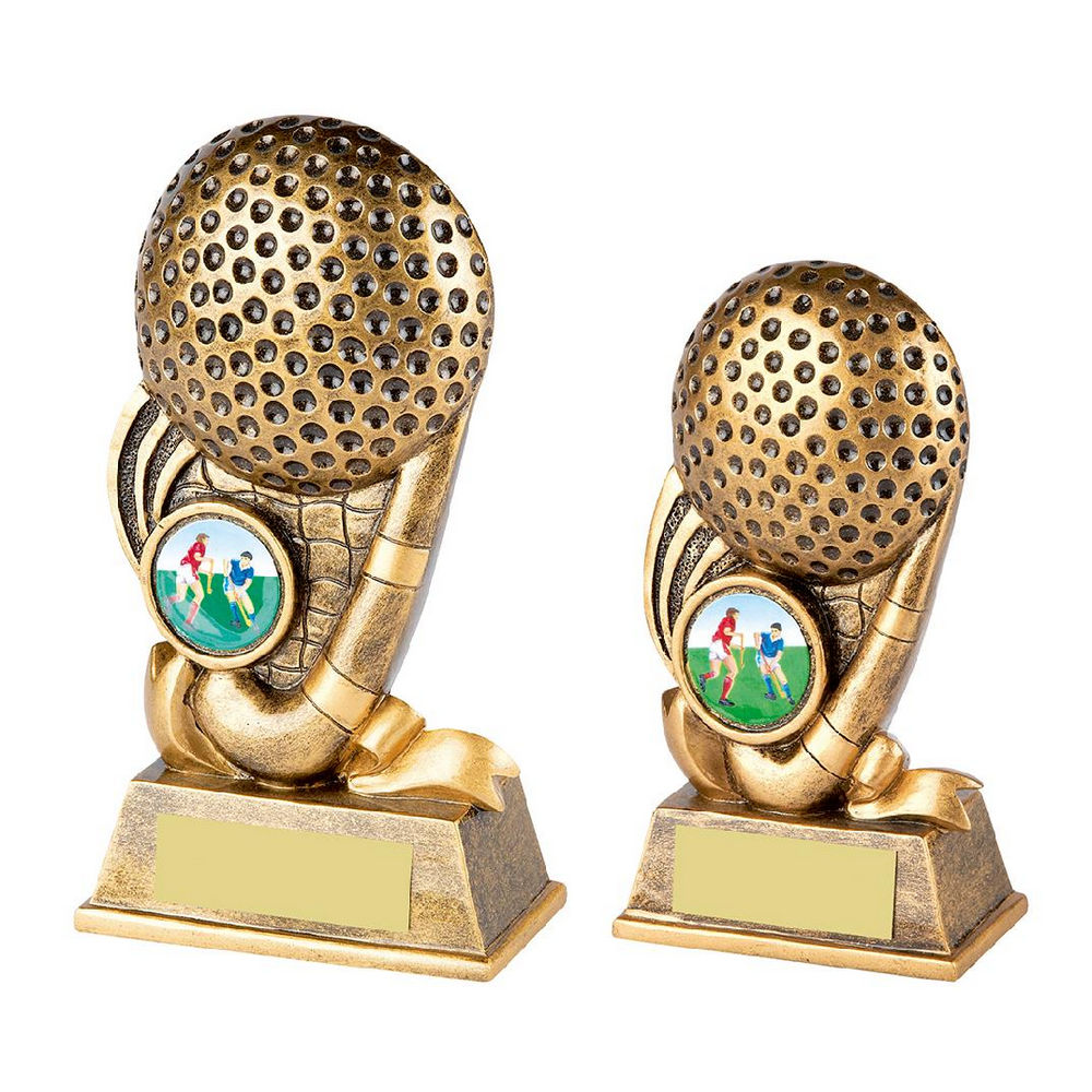 Gold Hockey Stick and Ball Trophy - Challenge Trophies