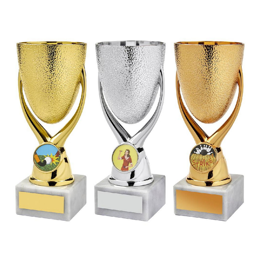 Gold Silver Bronze Egg Cup Bowl Awards Challenge Trophies