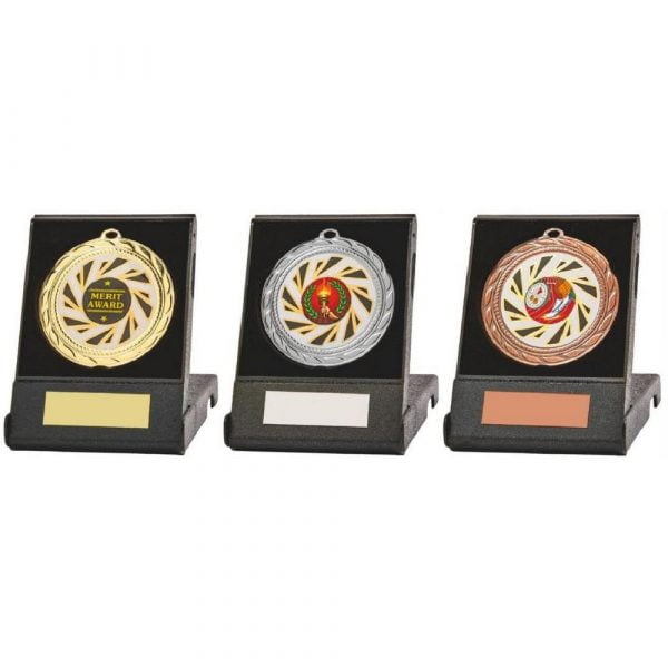 70mm Sun Burst Medal in Black Case