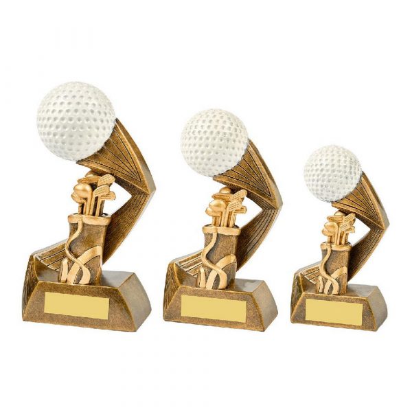 Antique Gold/White Golf Ball Action Award