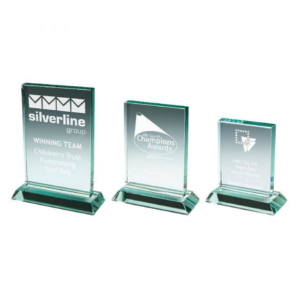 Heavy Jade Glass Rectangle Award - Thickness 15mm