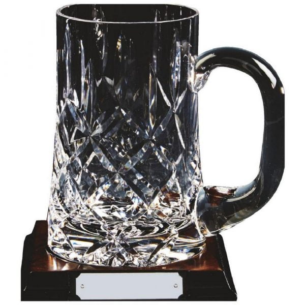 Crystal Tankard on Wood Stand