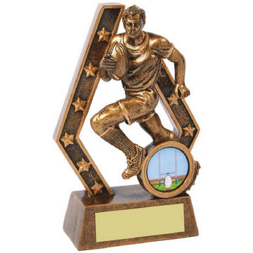 Rugby Player Resin Trophy