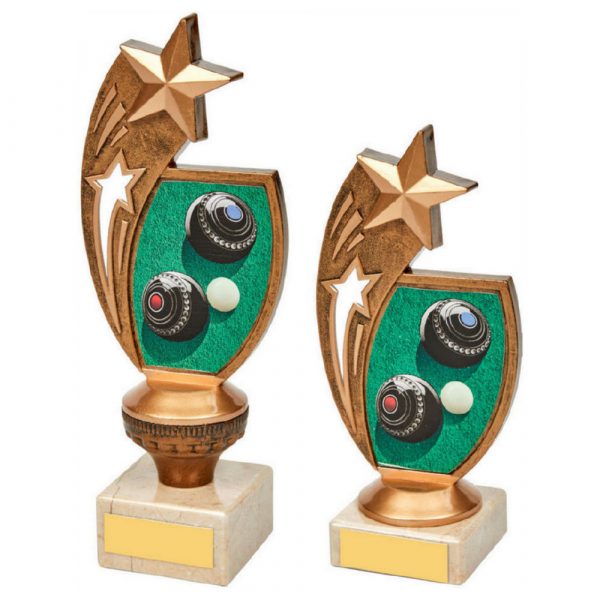 Antique Gold Lawn Bowls Star Award