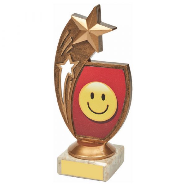 Antique Gold Happy Face Star Award