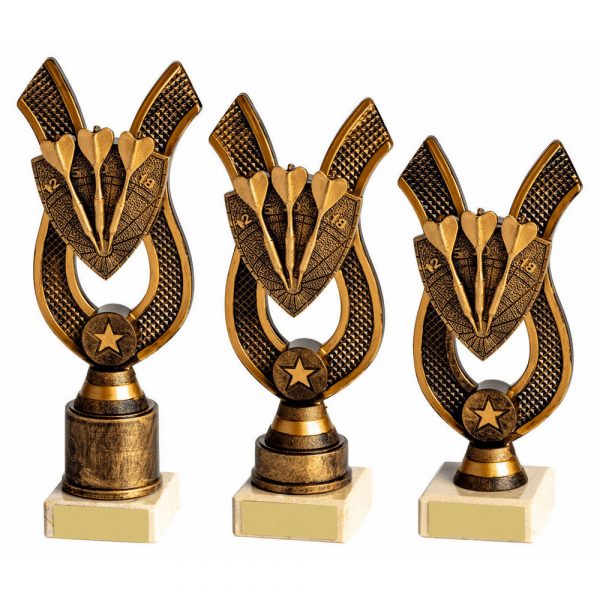 Antique Gold Darts Award with Resin Darts Trim