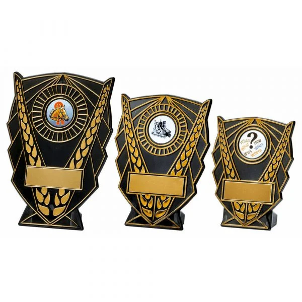 Black Plastic V Shield Award
