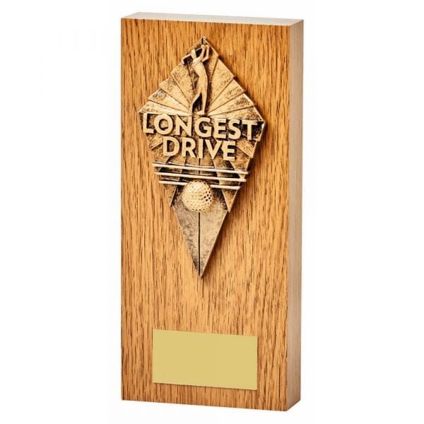 Light Oak Tower Block with Longest Drive Golf Resin Trim