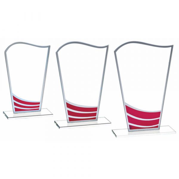 Clear Red Wave Glass Award