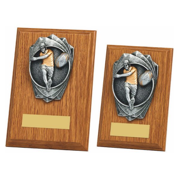 "Rose" Light Oak Rugby Plaque (Male)