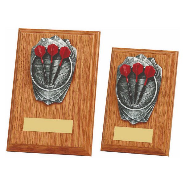 "Rose" Light Oak Tri Darts Plaque