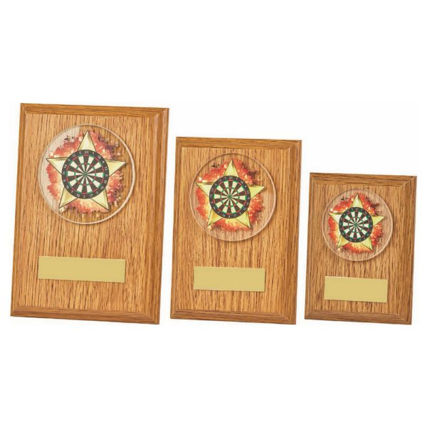 Light Oak Plaque - Tri Darts