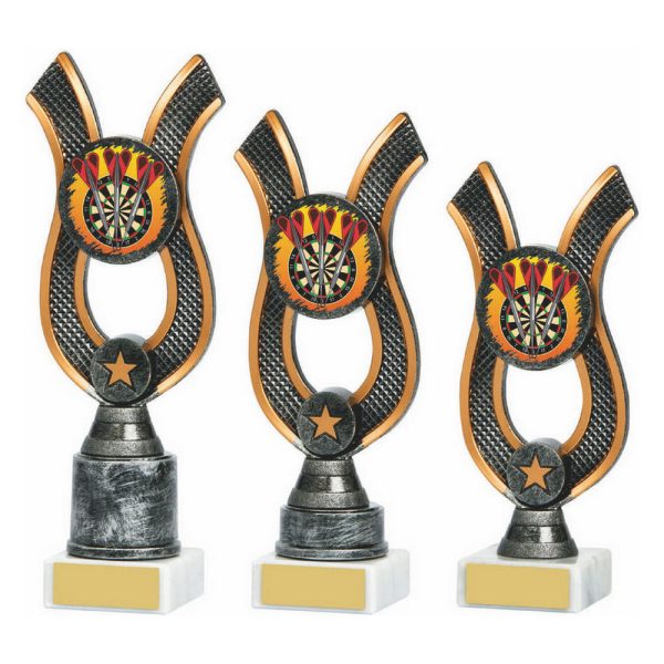 Antique Silver Ribbon Dart Board Award