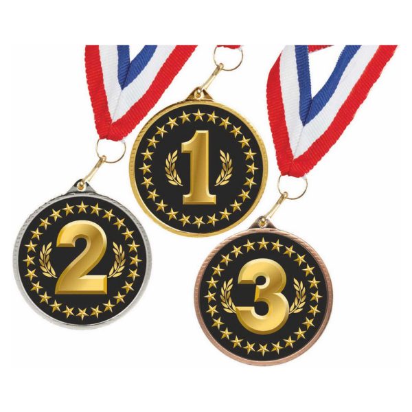55mm Medal - AP-1st     BP-2nd     CP-3rd with RWB ribbon