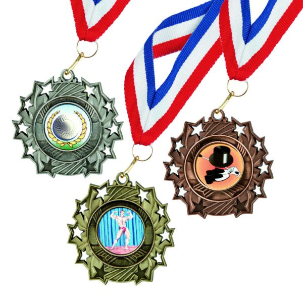60mm Star Medal inc Ribbon