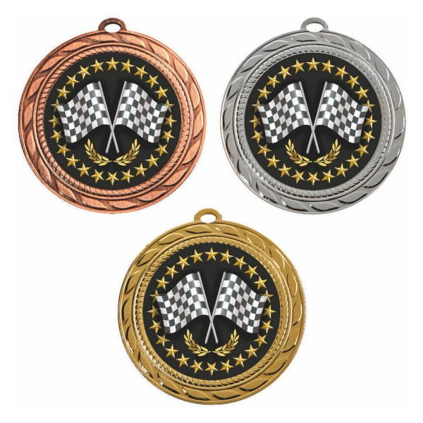 70mm Medal - Crossed Flags