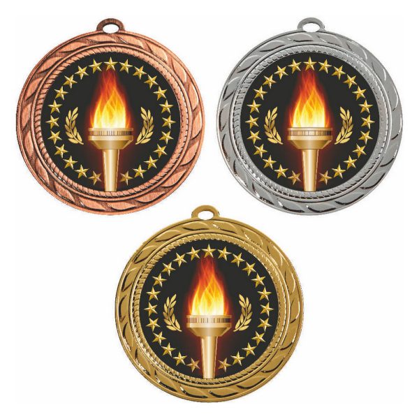 70mm Medal - Victory Torch