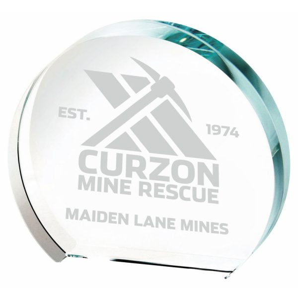 Clear Glass Semi Circle Mini Award