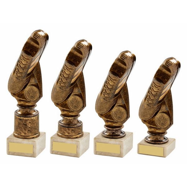 Antique Gold Football "Vertical" Boot on Marble