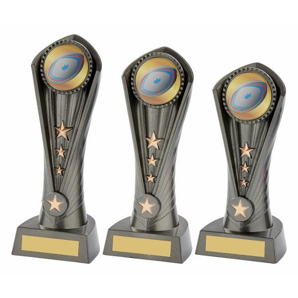Gun Metal Silver "Cobra" Rugby Ball Award