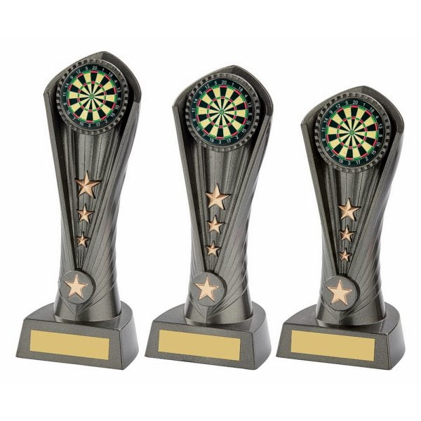 Gun Metal Silver "Cobra" Dartboard Award