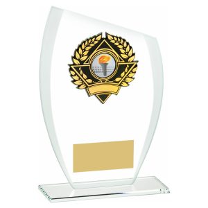 Slope Top Jade Glass Award with Trim