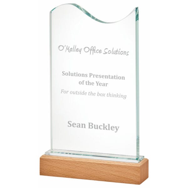Clear Crystal Award with Black Base (In Presentation Case)