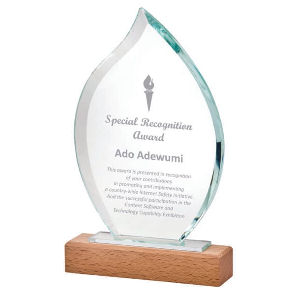 Clear Crystal Award with Black Base (In Presentation Case)