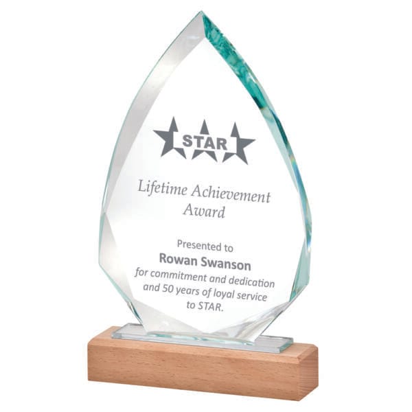 Clear Crystal Award with Black Base (In Presentation Case)