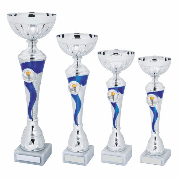 Silver/Blue Trophy Cup