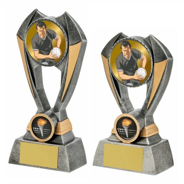 Male Antique Silver Rugby Resin