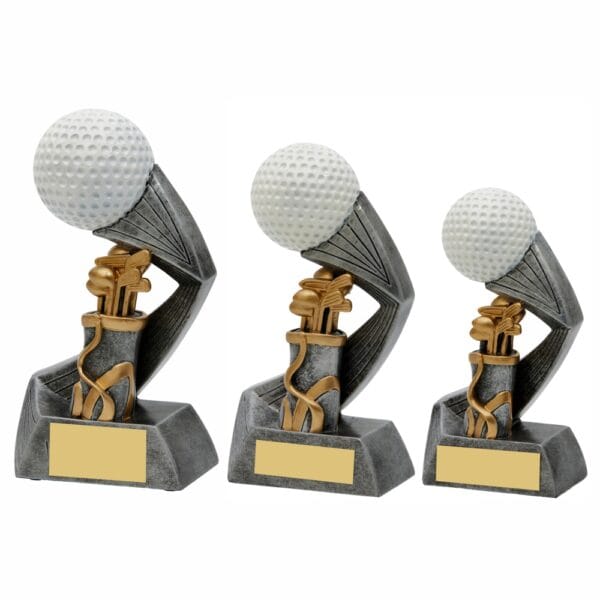 Antique Silver Resin Golf Ball/Bag Award