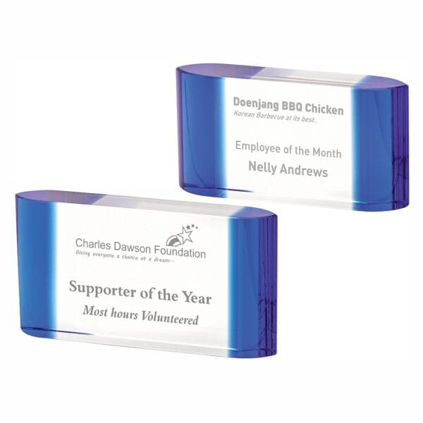 Blue Edged Glass Block