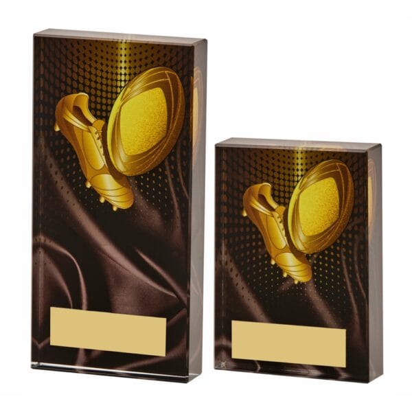 Golden Rugby Boot & Ball Glass