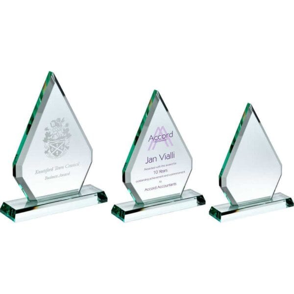 JADE GLASS CHUNKY DIAMOND PLAQUE (19mm THICK)