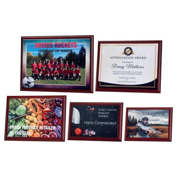 ROSEWOOD PLAQUE WITH WHITE SUBLIMATION FRONT (LANDSCAPE)