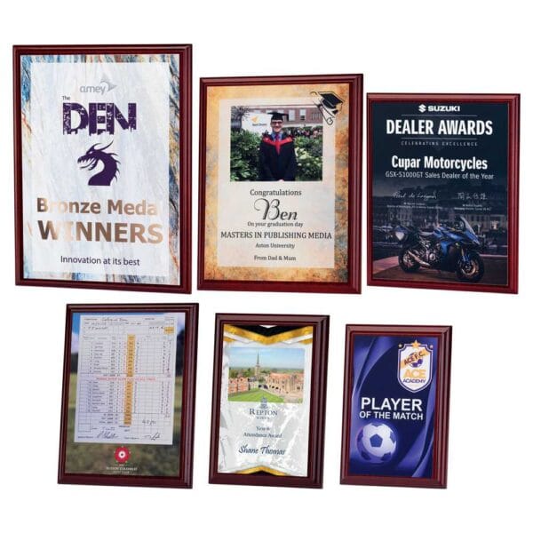 ROSEWOOD PLAQUE WITH WHITE SUBLIMATION FRONT (PORTRAIT)