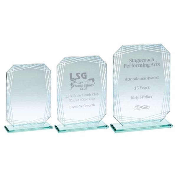 JADE GLASS RECTANGLE WITH SILVER LINED EDGES (4mm THICK)