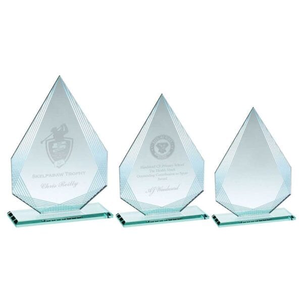 JADE GLASS DIAMOND WITH SILVER LINED EDGES (4mm THICK)