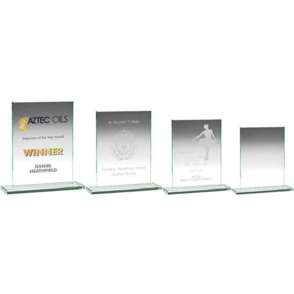 JADE GLASS RECTANGLE PLAQUE (10mm THICK)