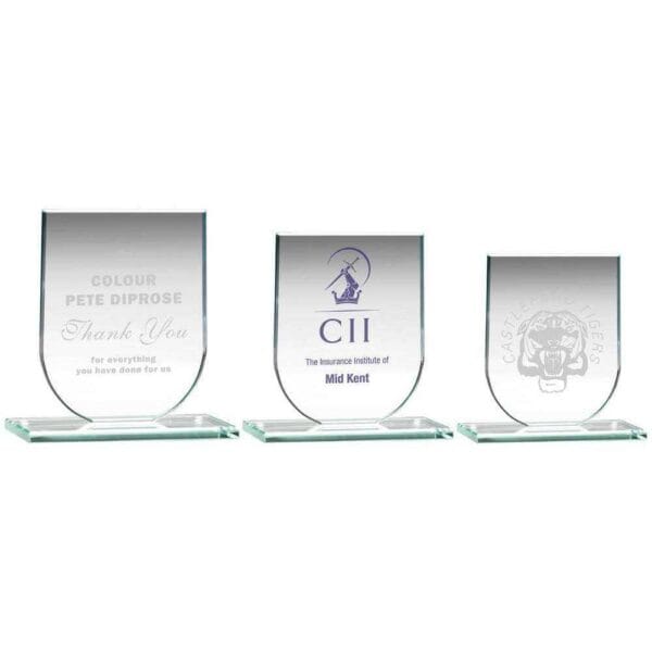 JADE GLASS SHIELD PLAQUE (6mm THICK)