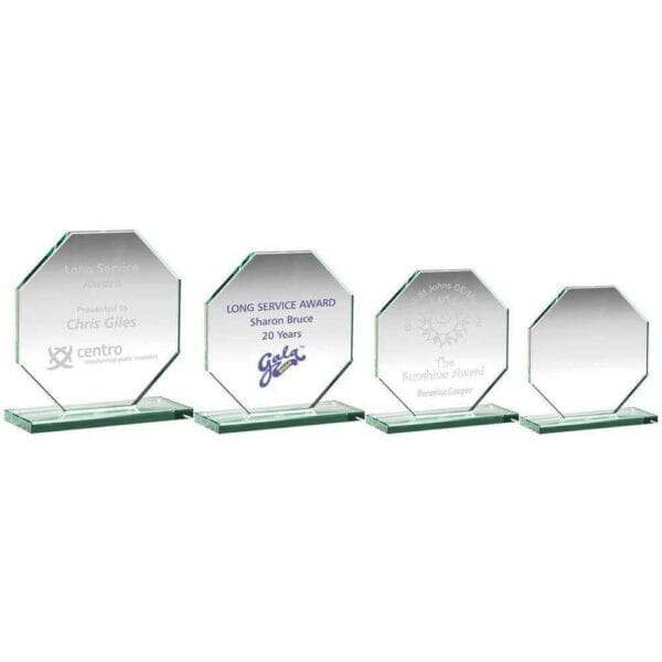 JADE GLASS OCTAGON PLAQUE (10mm THICK)