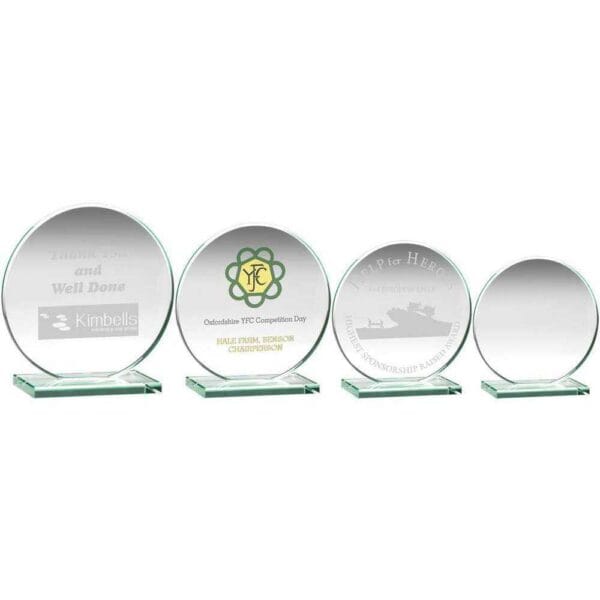JADE GLASS ROUND PLAQUE (10mm THICK)
